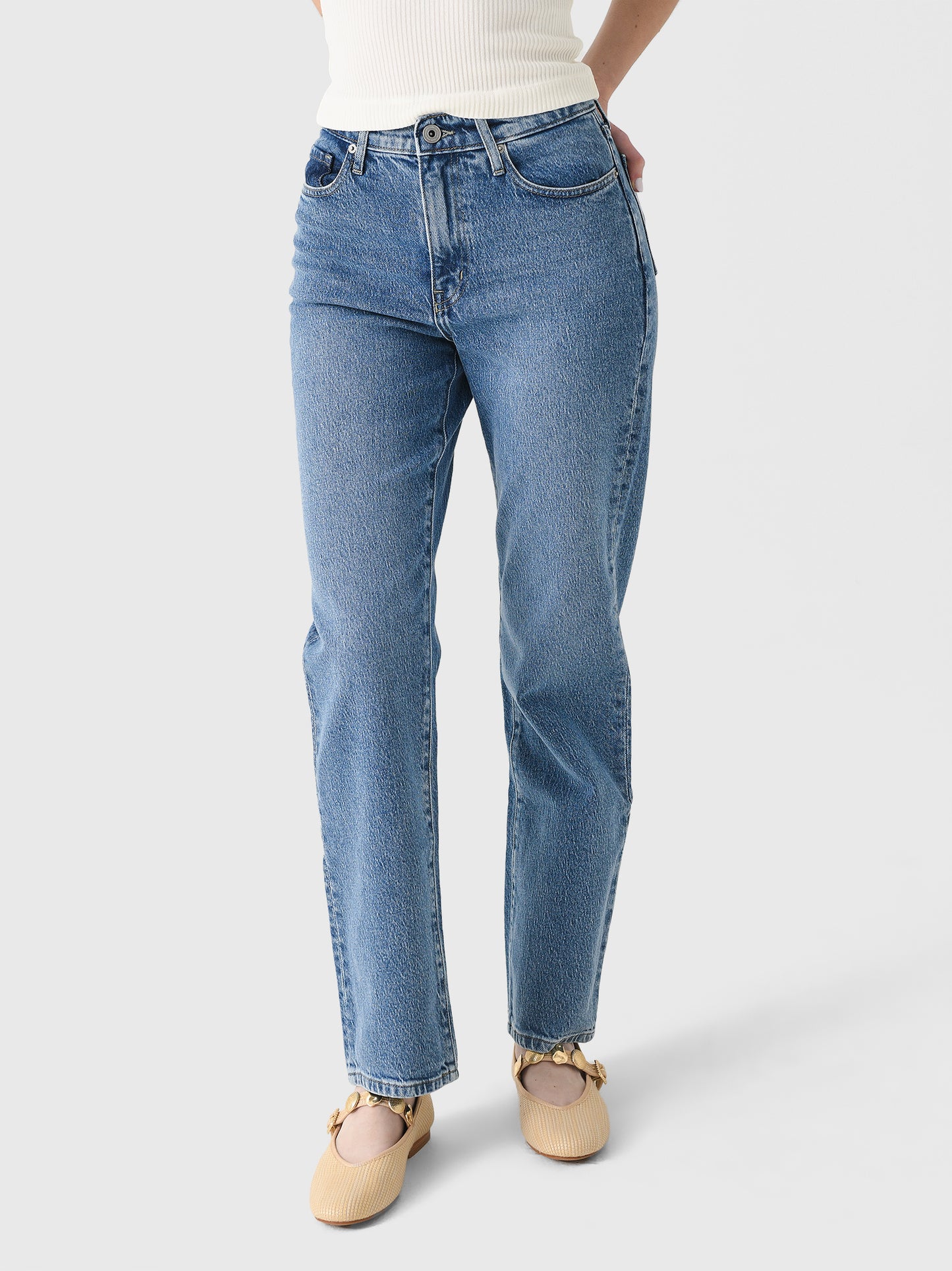 Outland Denim Women's Zoe High Rise Straight Jean - Saint Bernard