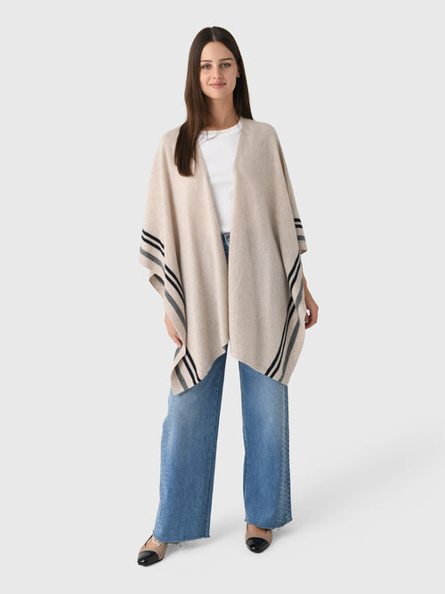 Vince Women's Cashmere Border Stripe Knit Cape