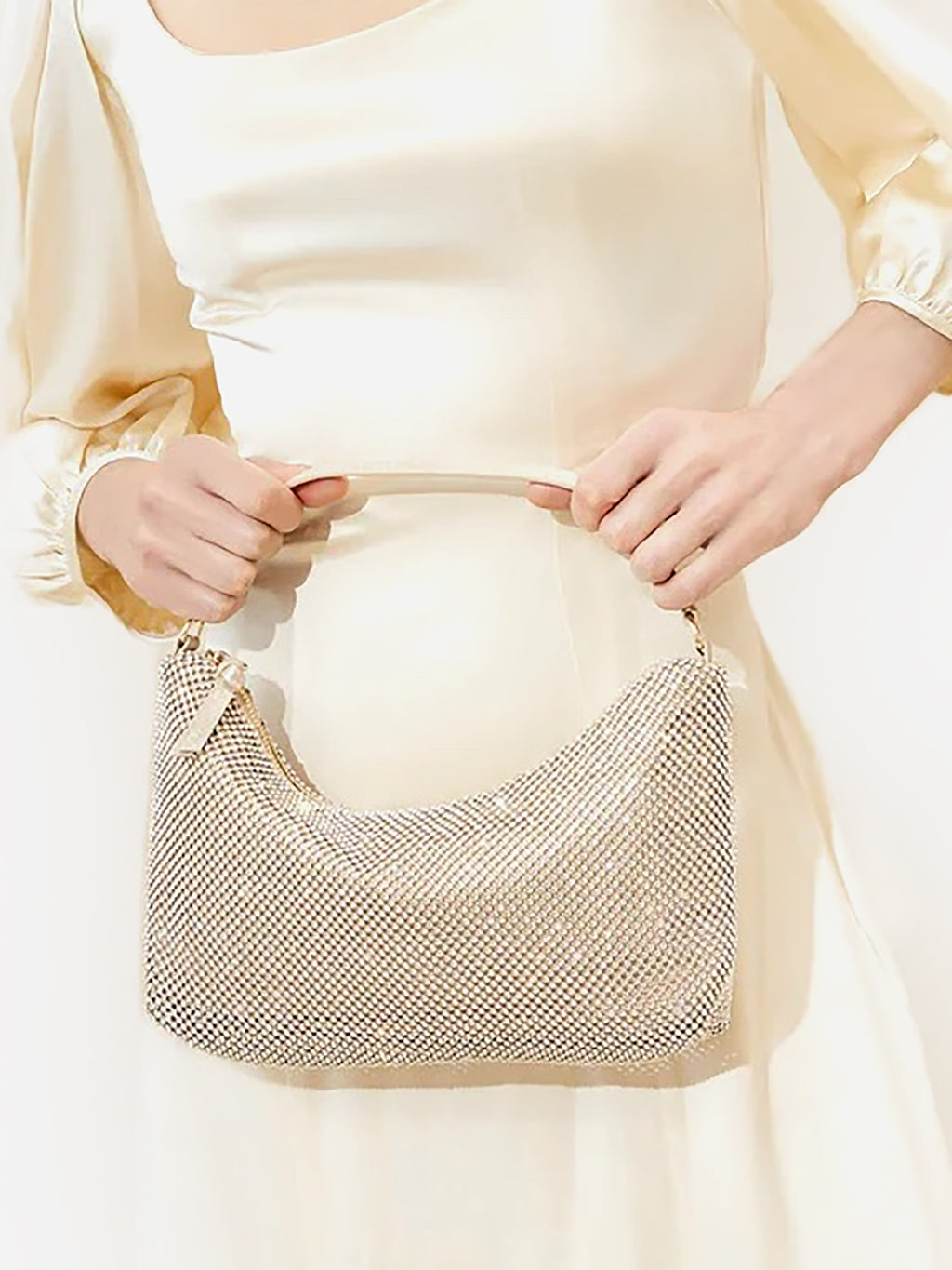 Loeffler Randall Cam Diamanté Baguette Bag - Saint Bernard