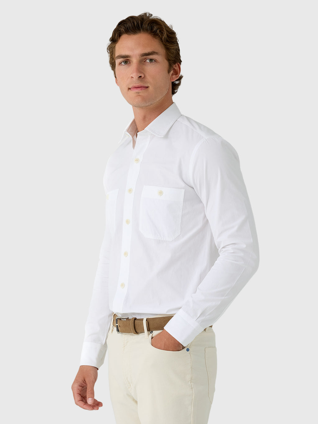 Salvatore Piccolo Men's Long Sleeve Cotton Shirt - Saint Bernard