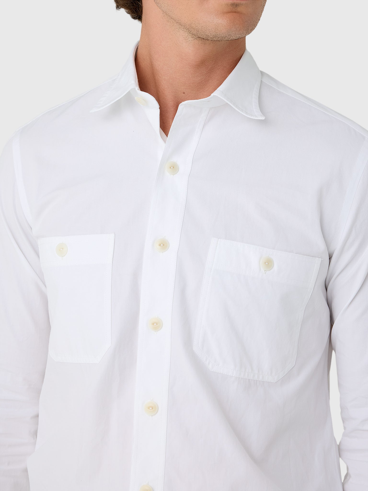 Salvatore Piccolo Men's Long Sleeve Cotton Shirt - Saint Bernard