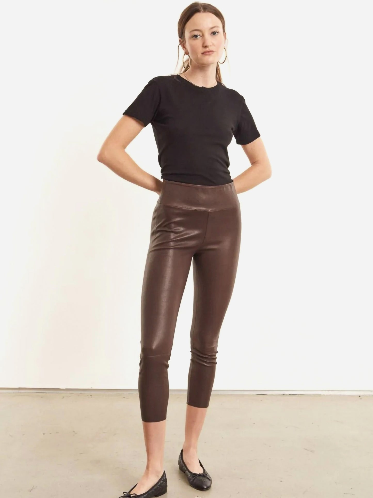 SPRWMN Women's Leather Capri Legging - Saint Bernard