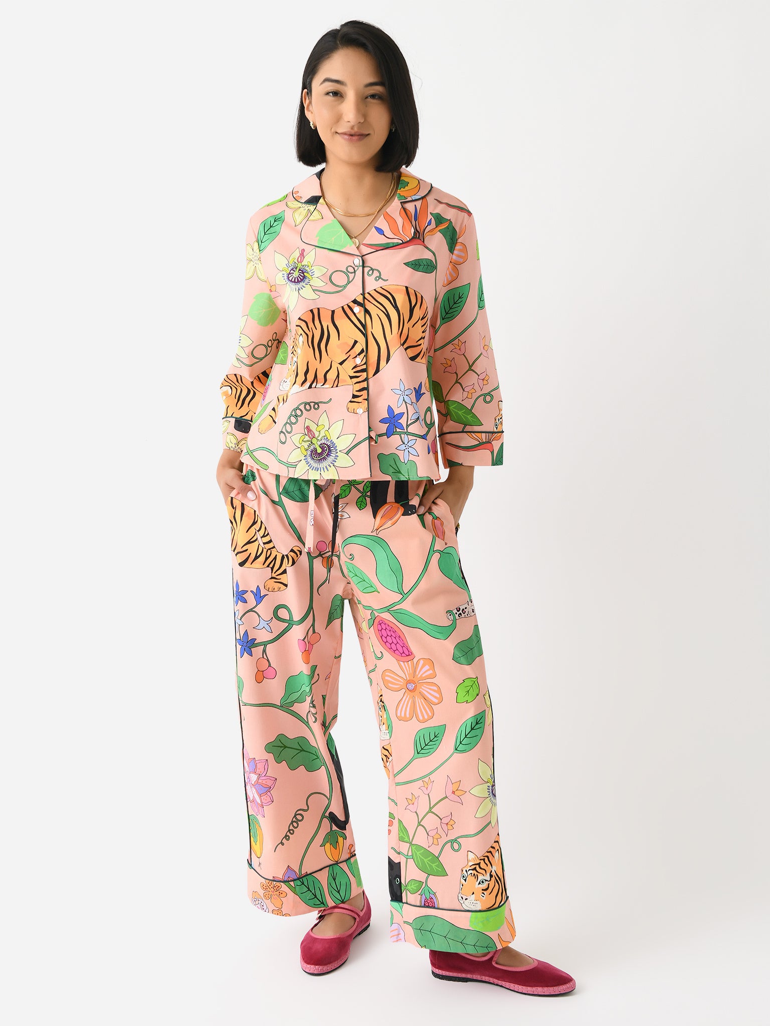 Karen Mabon Women's Big Cats Pajama Set - Saint Bernard