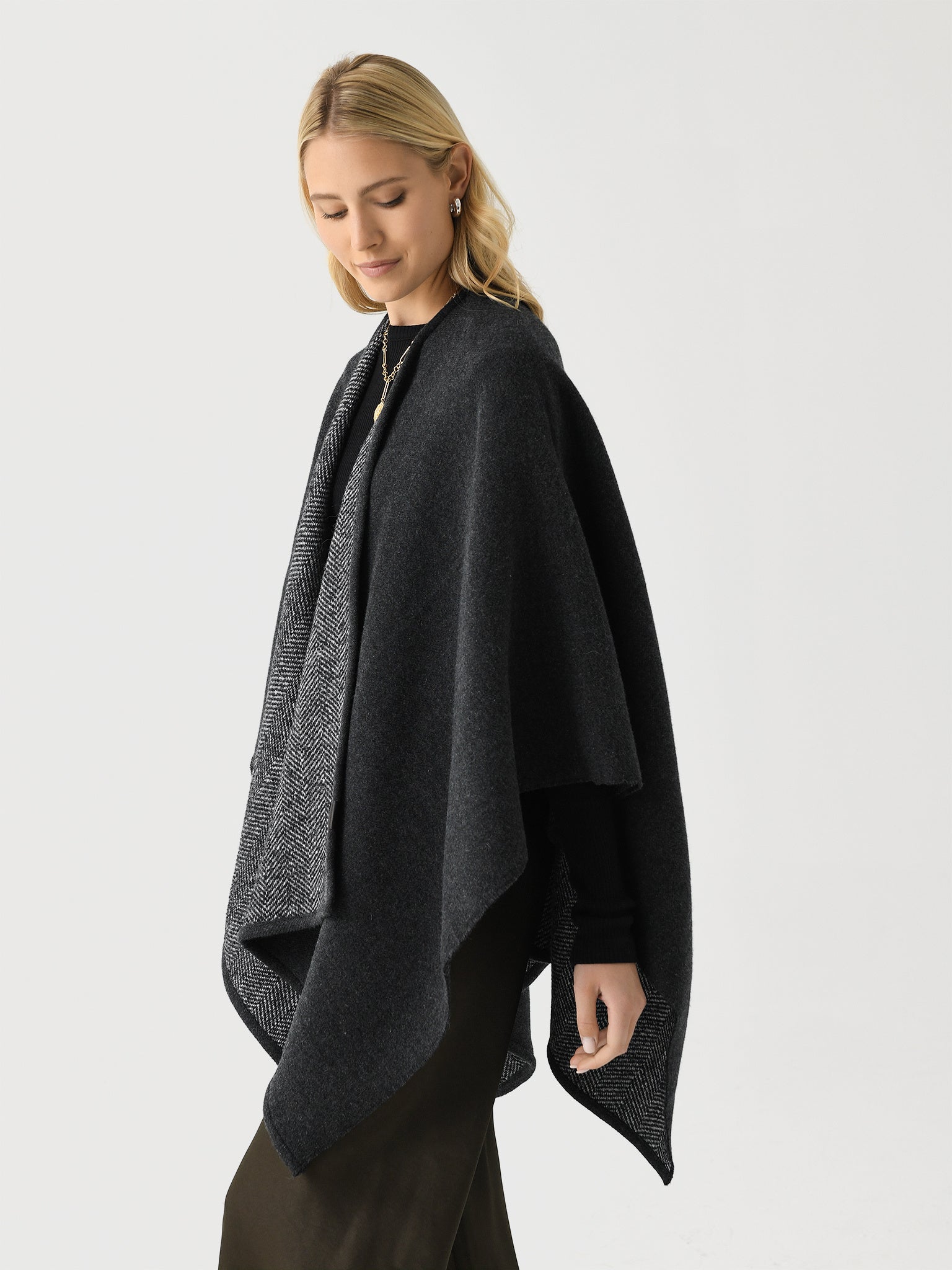 Vince Women's Wool-Blend Bouclé Cape | $325.00 | Saint Bernard