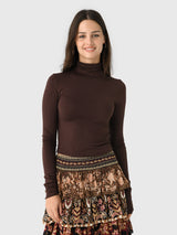 Eterne Women's Cropped Fitted Turtleneck Top - Saint Bernard