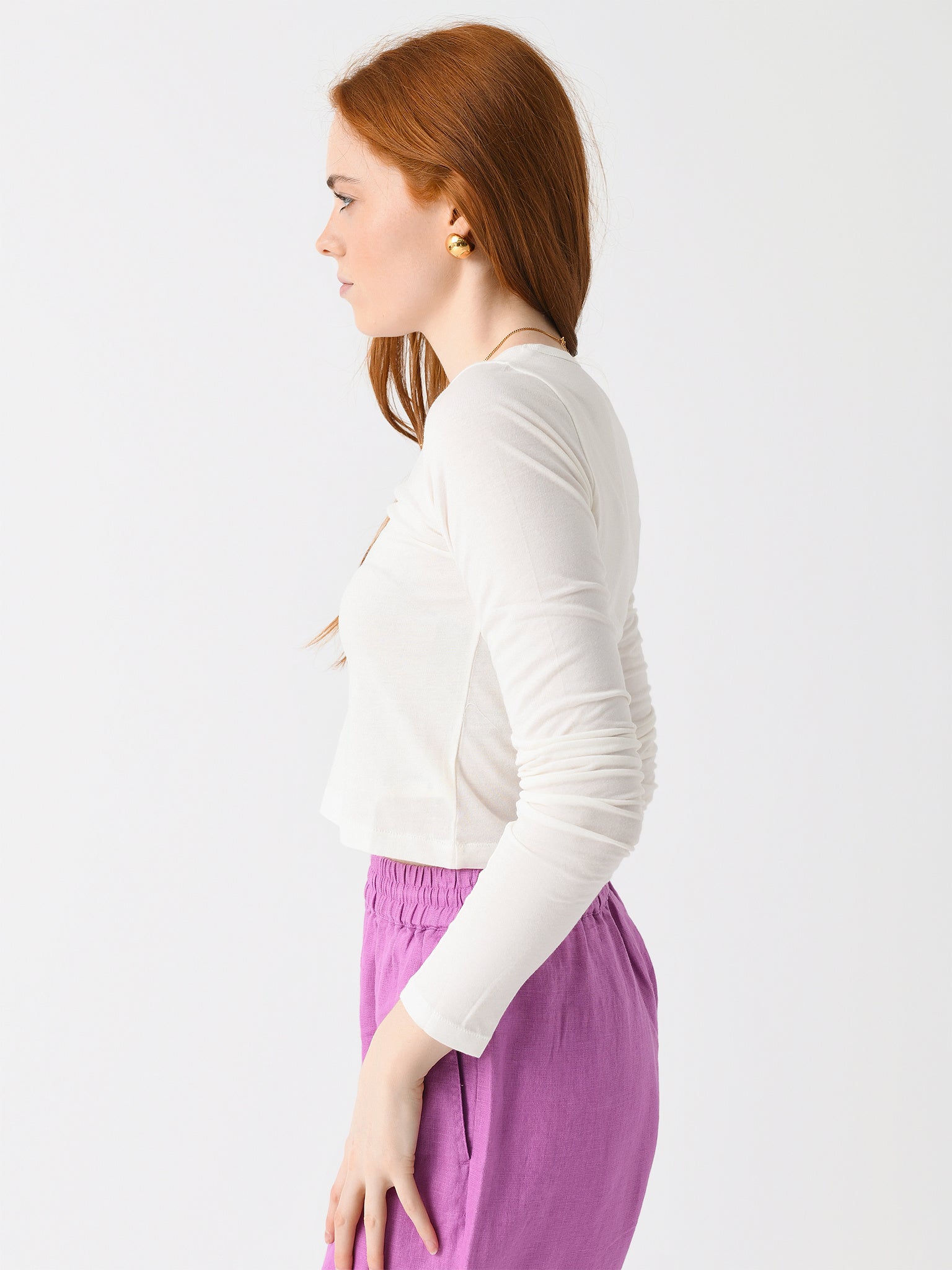 Eterne Women's Long Sleeve Baby Tee - Saint Bernard