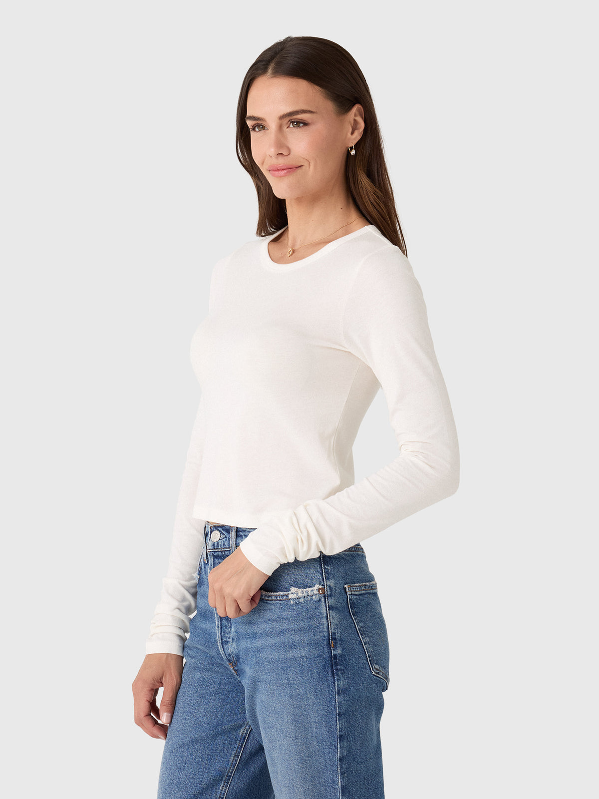 Eterne Women's Long Sleeve Baby Tee - Saint Bernard