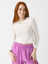 Eterne Women's Long Sleeve Baby Tee - Saint Bernard