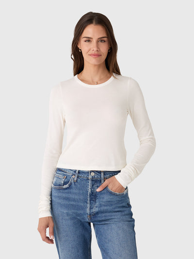 Eterne Women's Long Sleeve Baby Tee - Saint Bernard