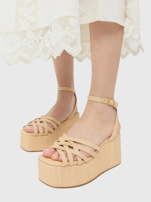 Loeffler Randall Women's Channing Raffia Platform Sandal