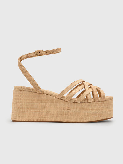 Loeffler Randall Women's Channing Raffia Platform Sandal - Saint Bernard