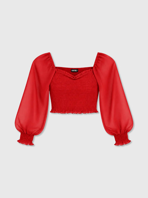 Katie J NYC Tween Girls' Chloe Long Sleeve Top - Saint Bernard