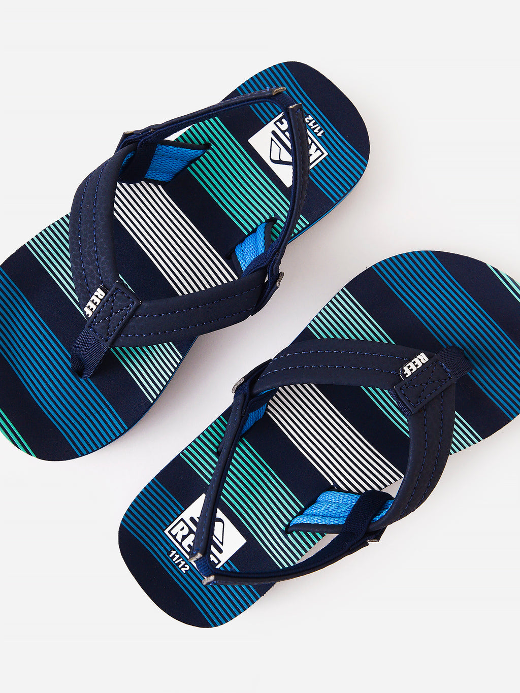 Reef Toddler Little Ahi Deep Sea Stripes Flip Flop - Saint Bernard