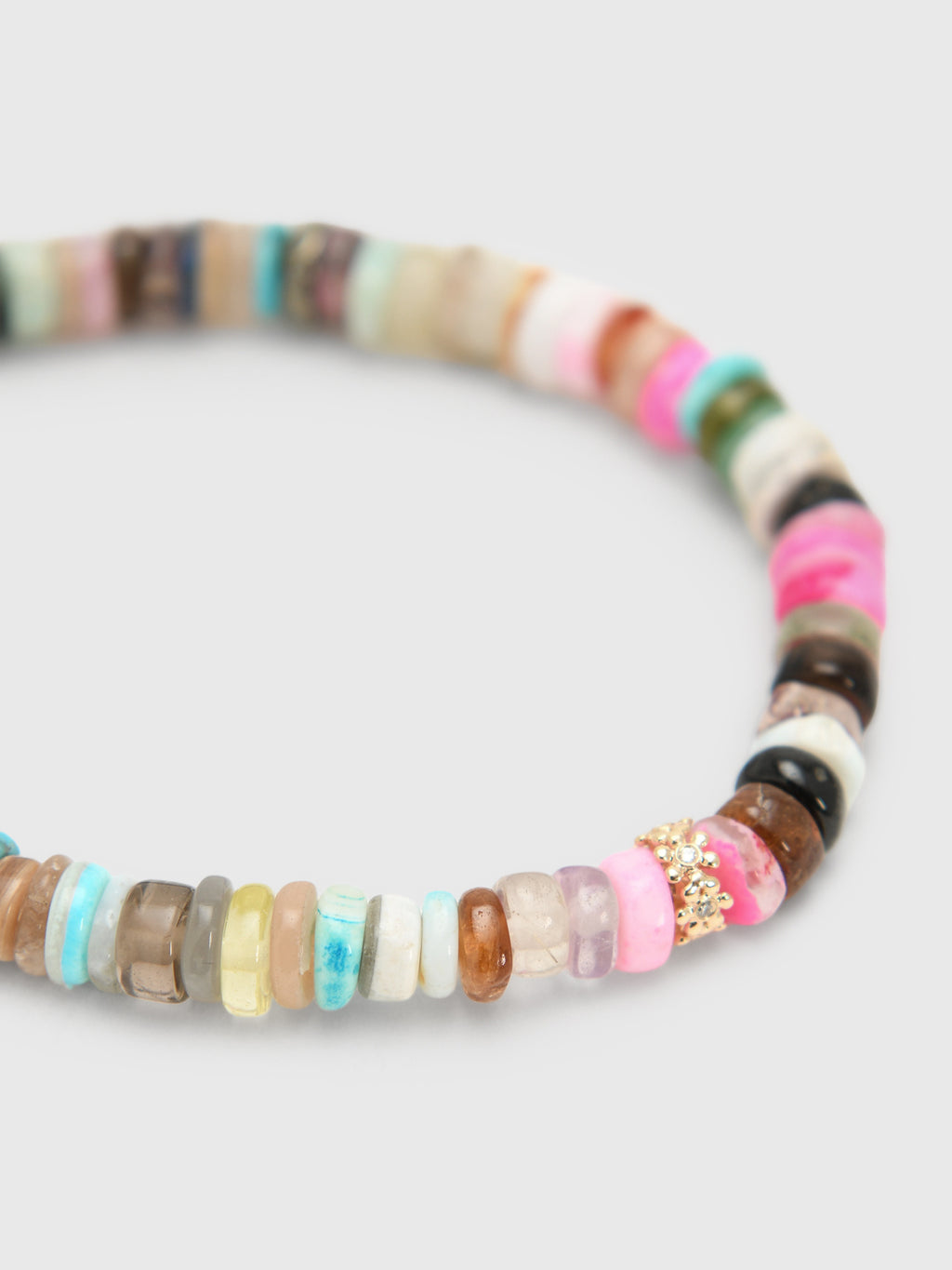 Sydney Evan Tiny Daisy Rondelle Rainbow Heishi Bracelet - Saint Bernard