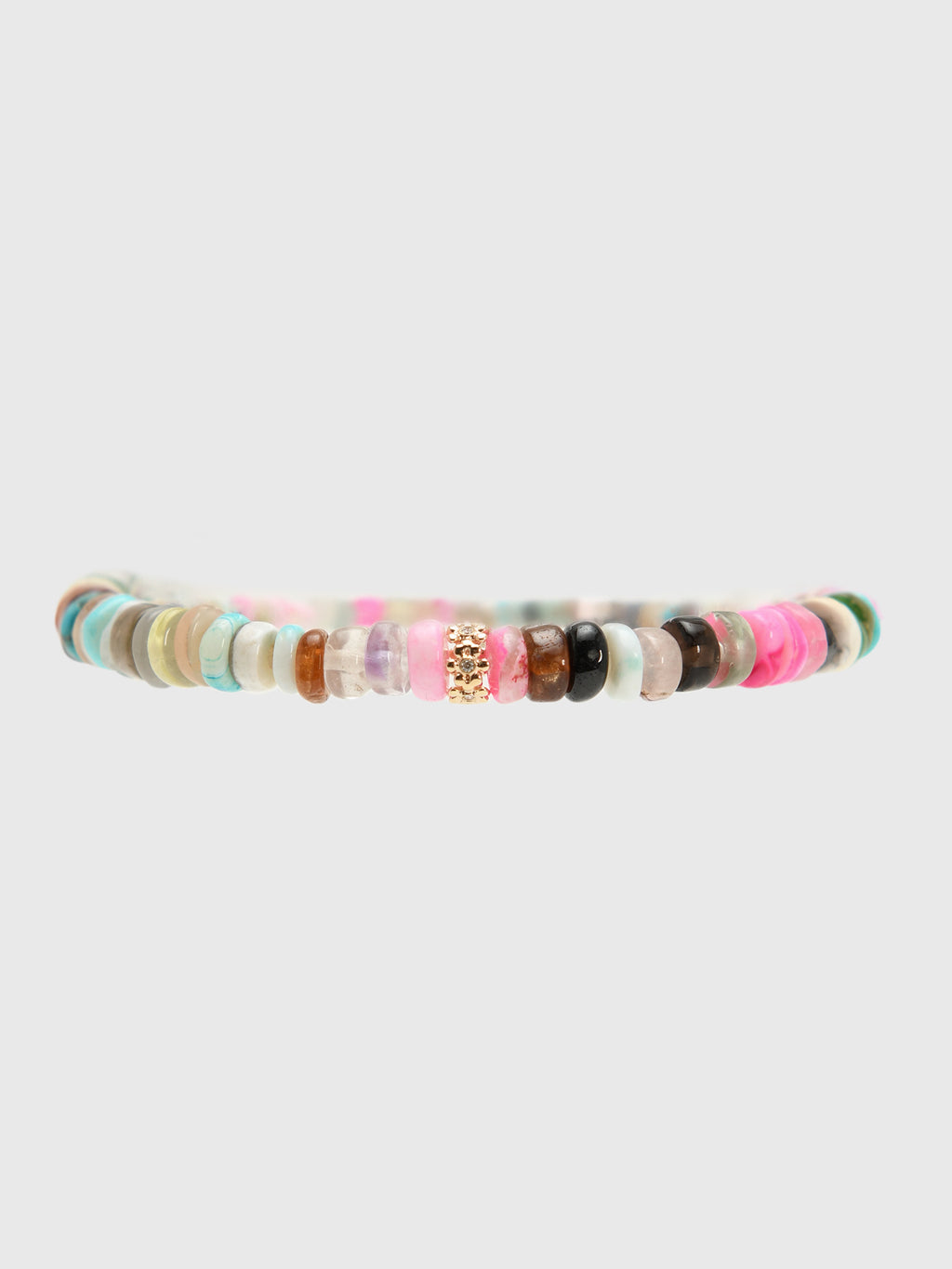Sydney Evan Tiny Daisy Rondelle Rainbow Heishi Bracelet - Saint Bernard