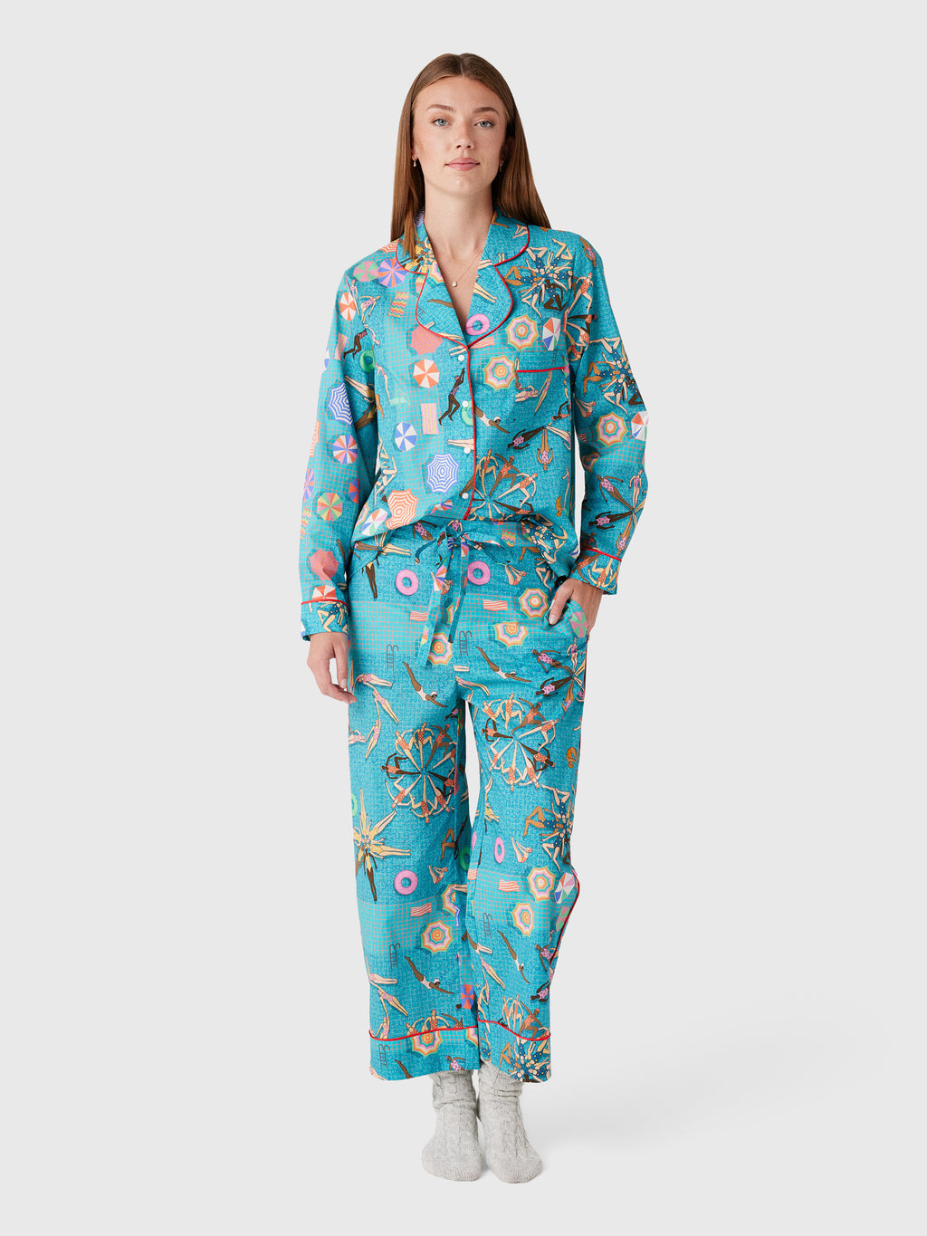 Karen Mabon Women's Classic Long Sleeve Pajama Set - Saint Bernard