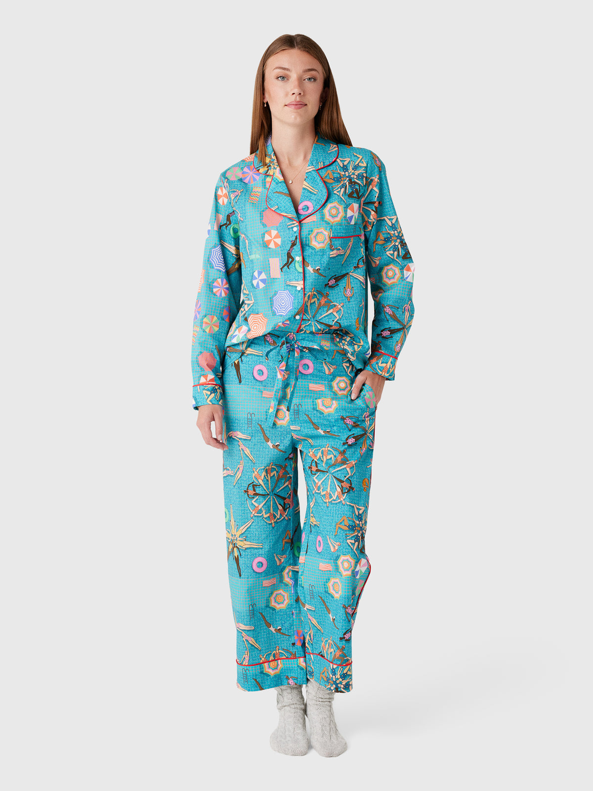 Karen Mabon Women's Classic Long Sleeve Pajama Set - Saint Bernard