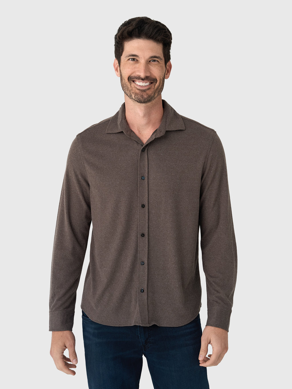RYE51 Men's The Claude Cashmere Tech Button-Down Shirt - Saint Bernard