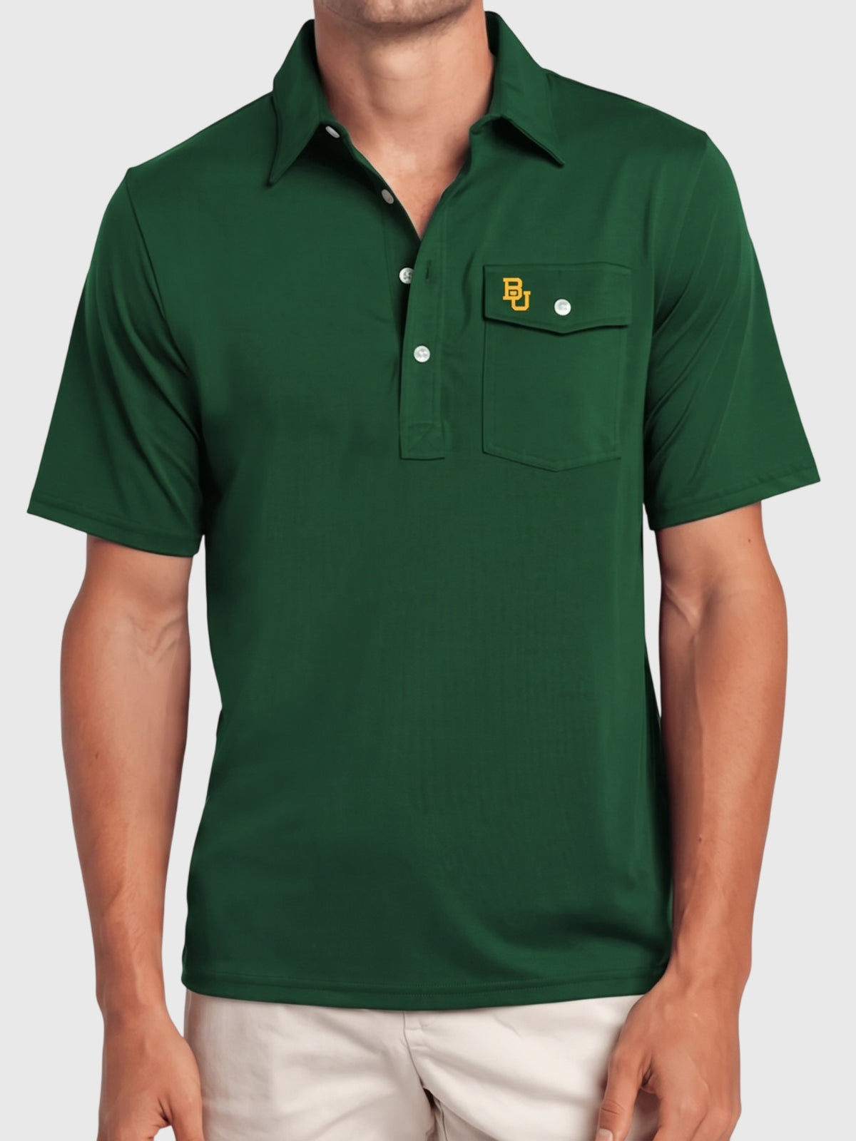 Criquet Men's Baylor University Coach's Performance Players Polo - Saint Bernard