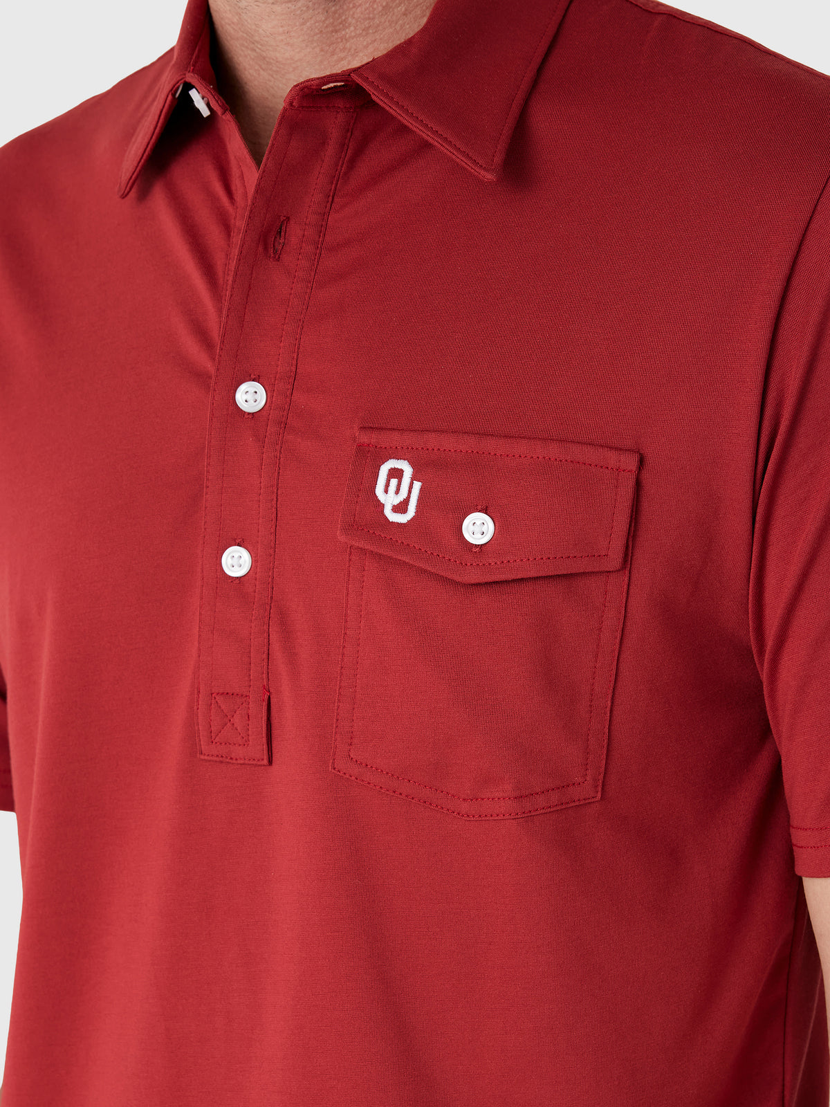 Criquet Men's Oklahoma University Coach's Performance Players Polo - Saint Bernard