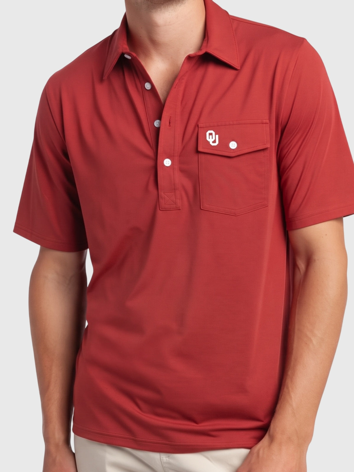 Criquet Men's Oklahoma University Coach's Performance Players Polo - Saint Bernard