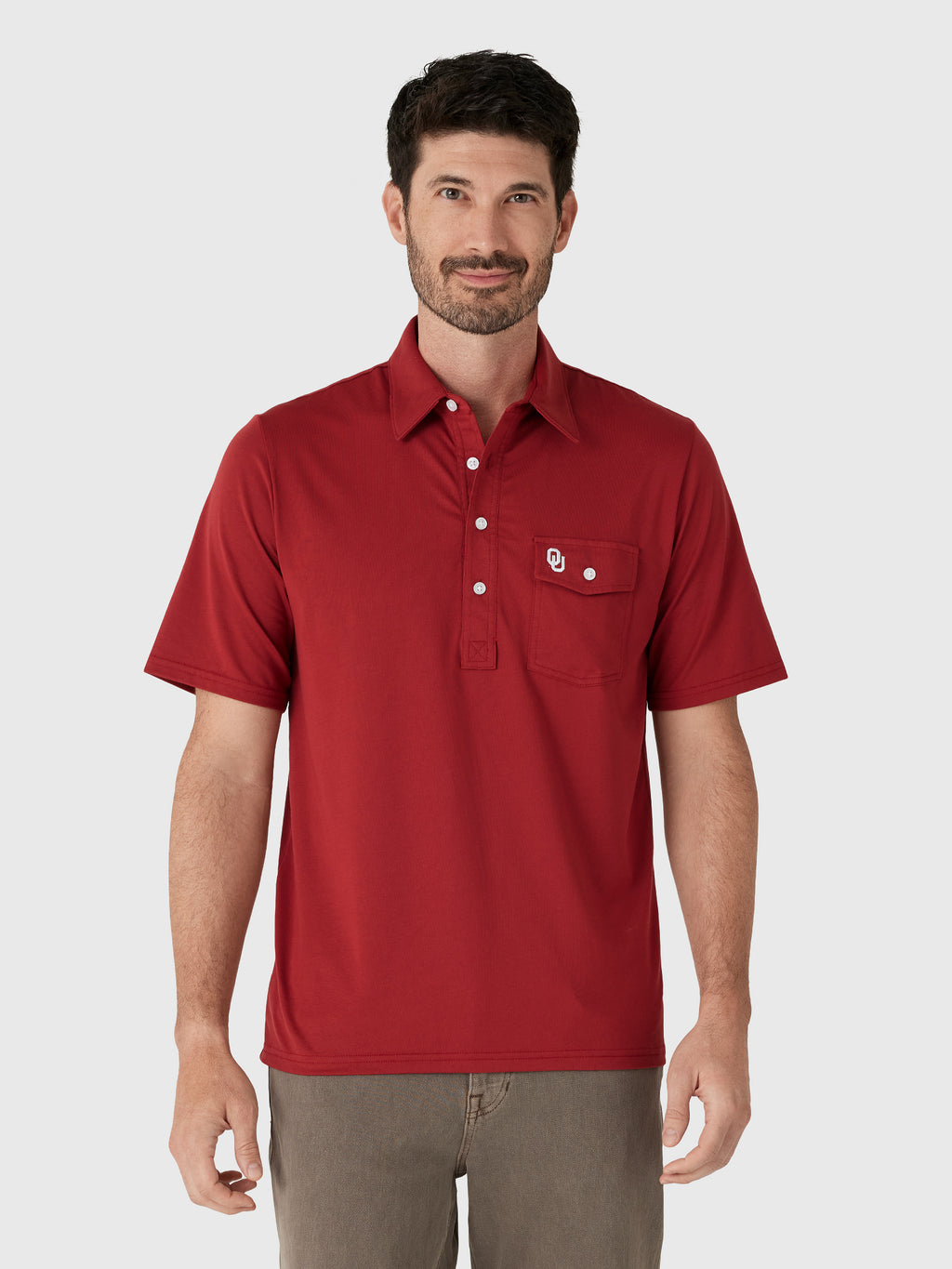 Criquet Men's Oklahoma University Coach's Performance Players Polo - Saint Bernard