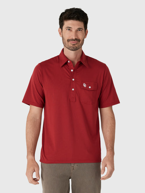 Criquet Men's Oklahoma University Coach's Performance Players Polo - Saint Bernard