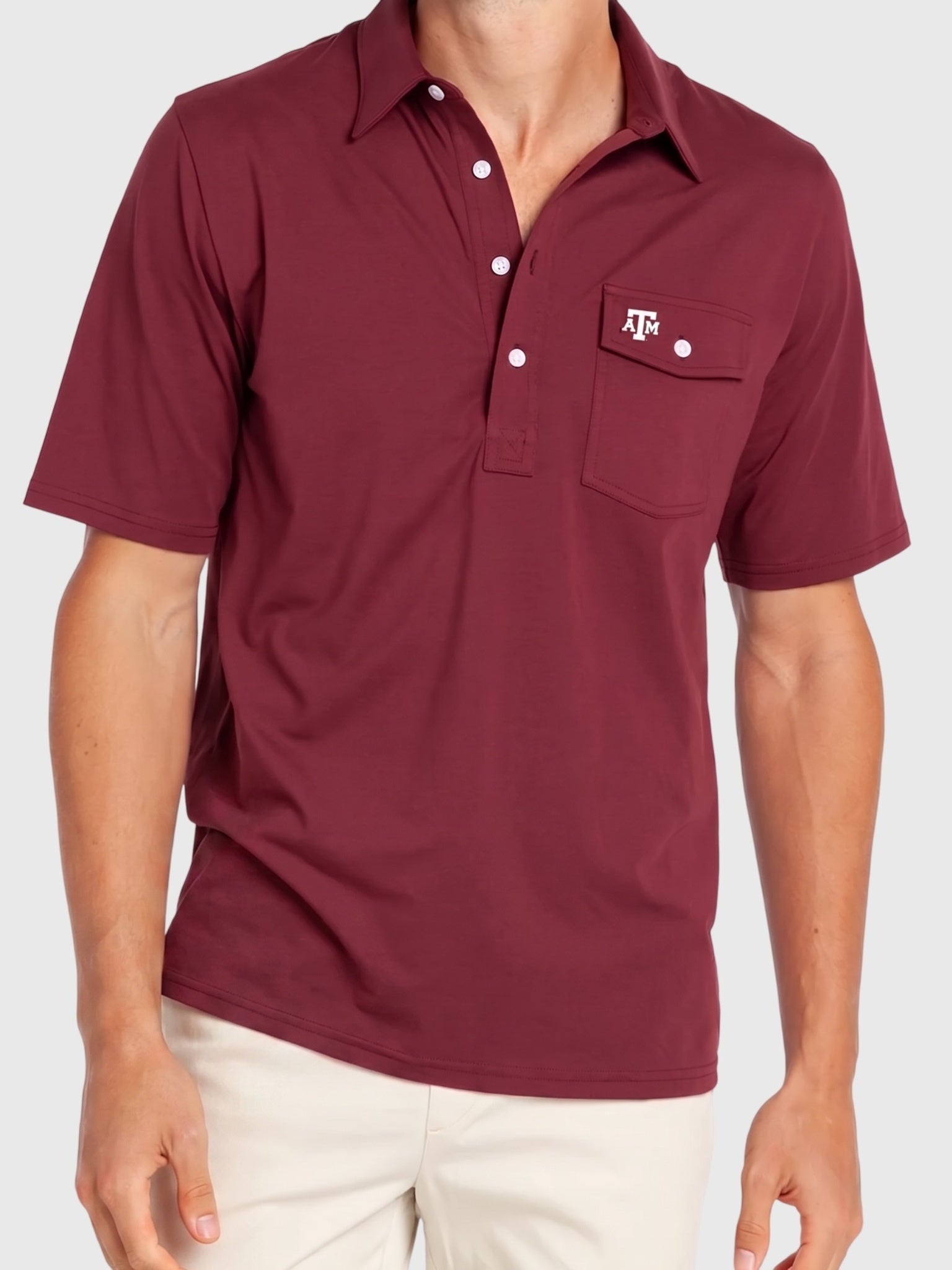 Criquet Men's Texas A&M University Coach's Performance Players Polo - Saint Bernard