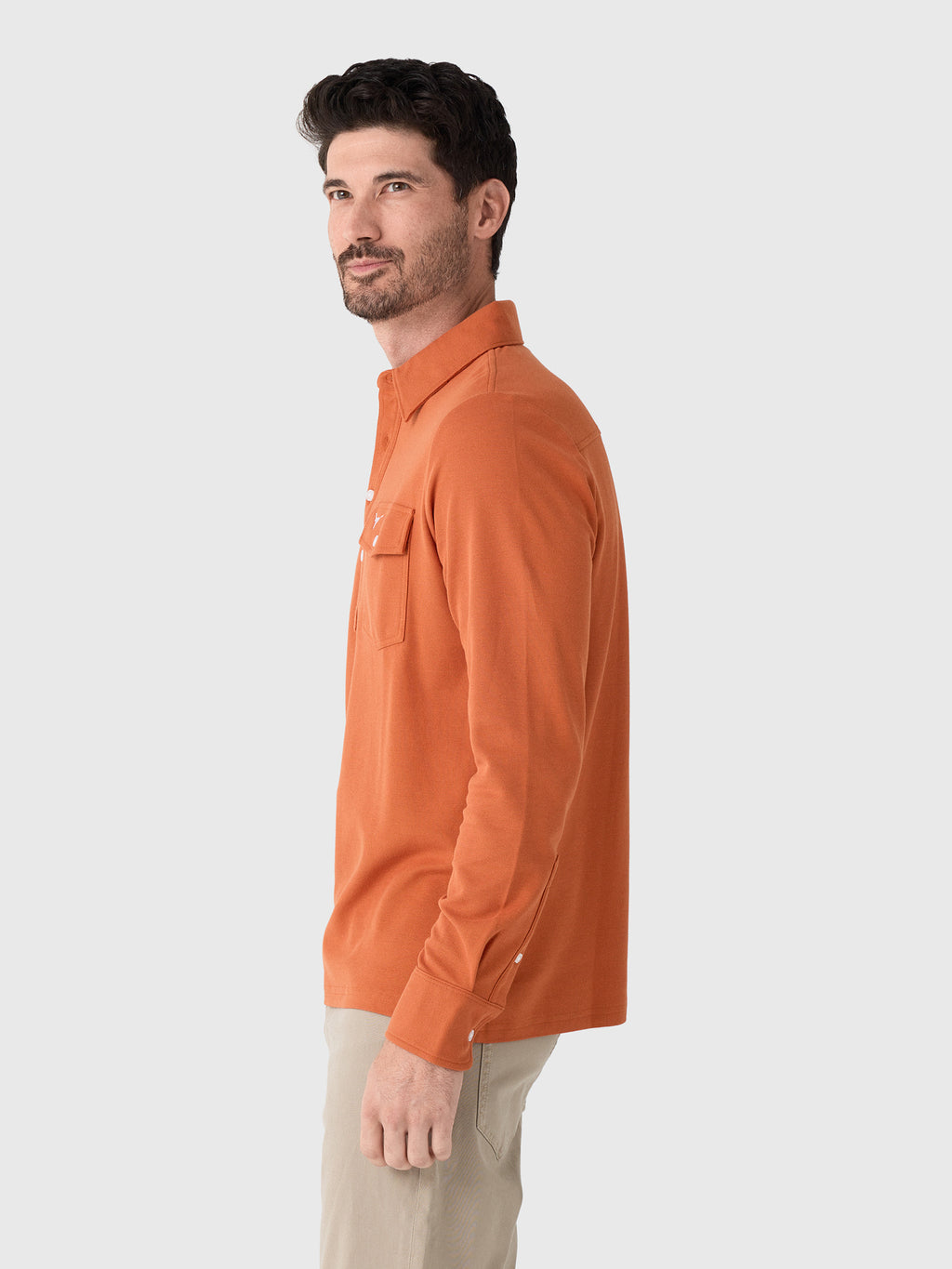 Criquet Men's University of Texas Long Sleeve Players Polo - Saint Bernard