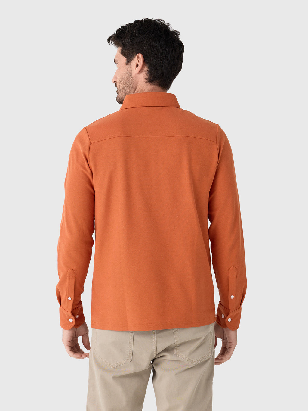 Criquet Men's University of Texas Long Sleeve Players Polo - Saint Bernard