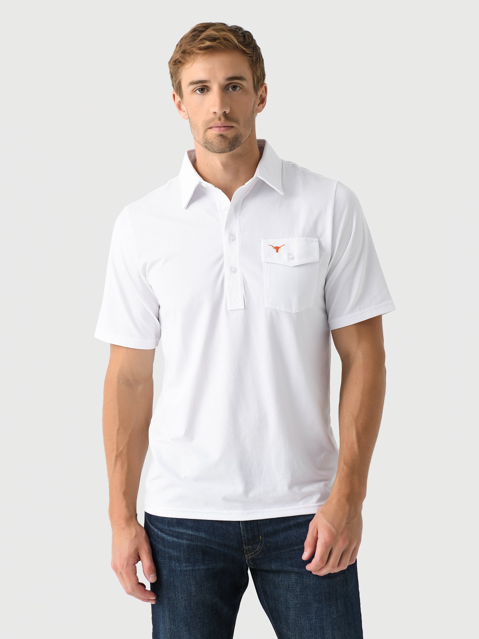 Criquet Men's University of Texas Coach's Performance Players Polo - Saint Bernard