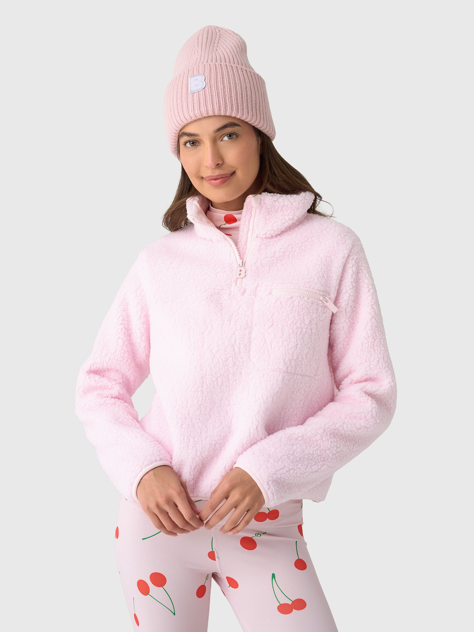 Berno Women's Cloud Zip Fleece Pullover - Saint Bernard