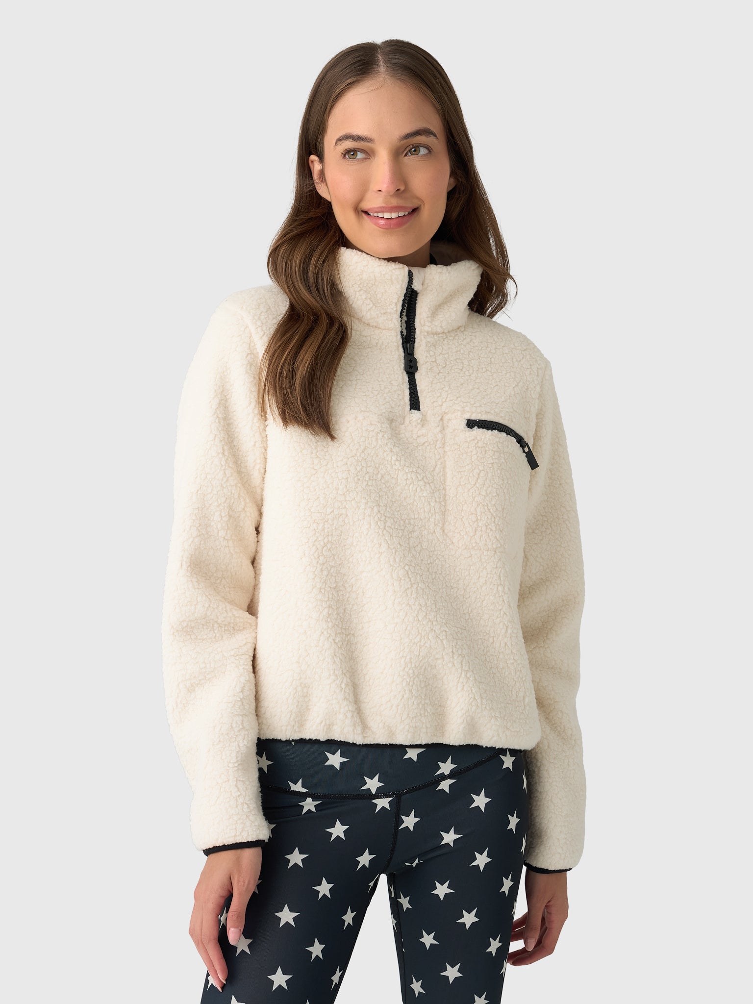 Berno Women's Cloud Zip Fleece Pullover - Saint Bernard