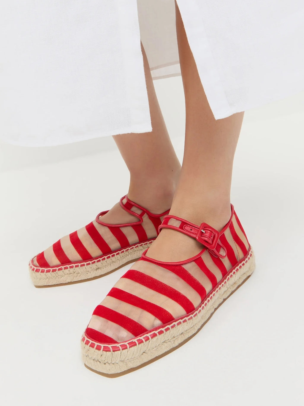 Loeffler Randall Women's Clover Mesh Espadrille Flat - Saint Bernard