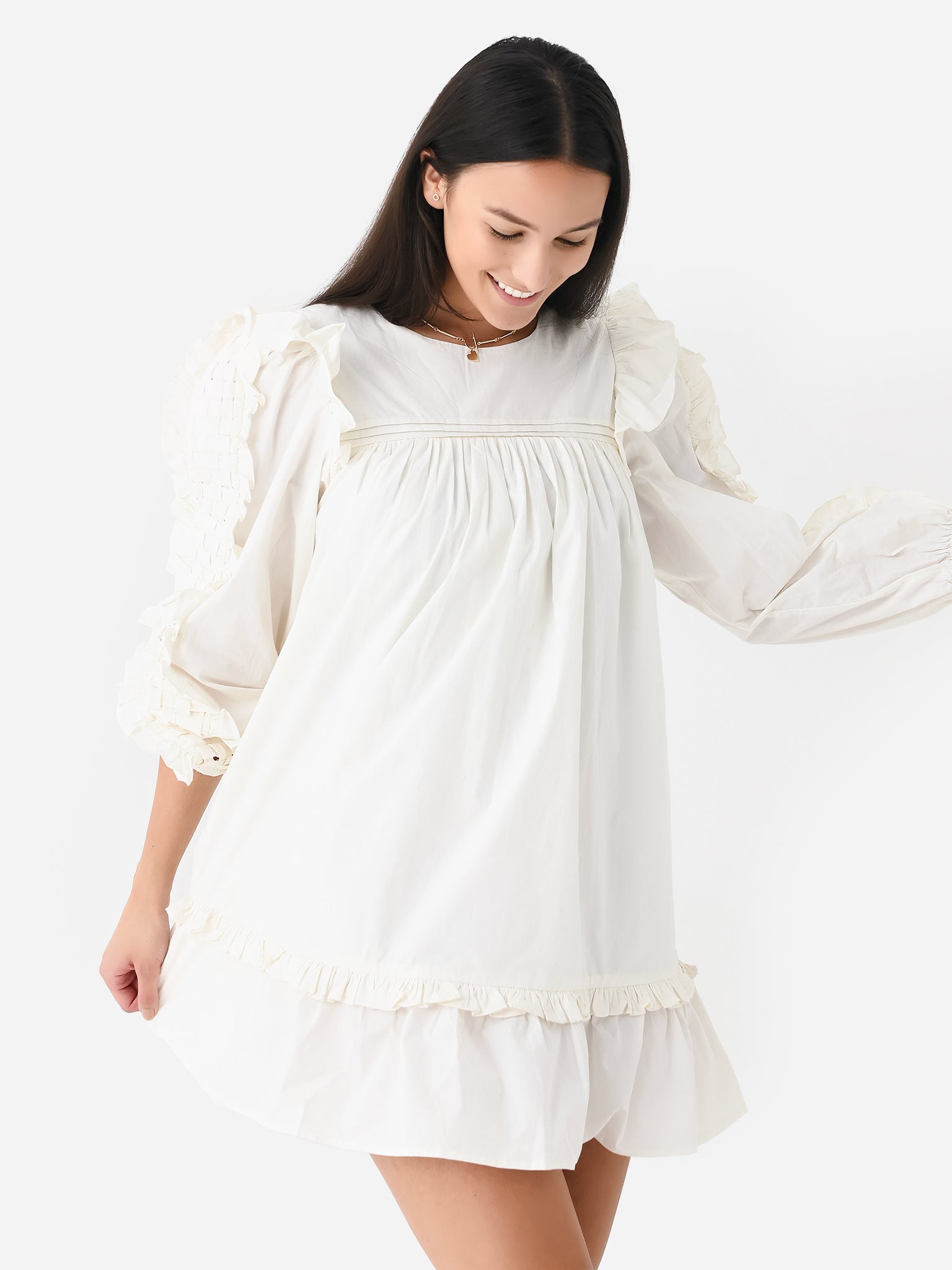 annabelle mini dress Cleobella Women's Annabelle Ruffle Chiffon Mini Size:Large/ 16.5 vipnewarrivals This little mermaid dress