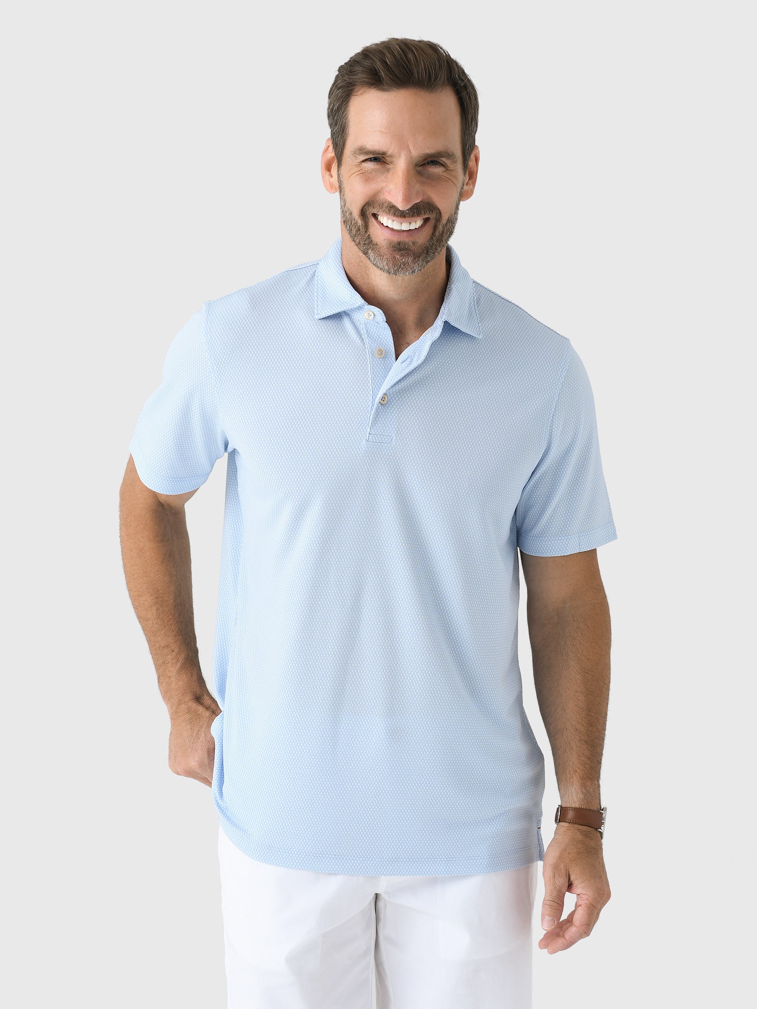 Sun Day Red Men's Heritage Cypress Checker Polo - Saint Bernard