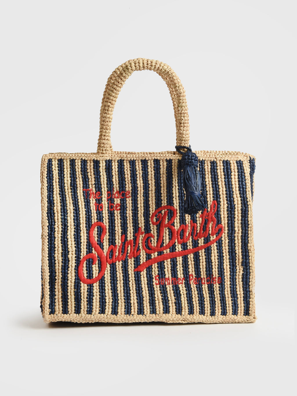 MC2 Saint Barth Colette Raffia Striped Handbag - Saint Bernard