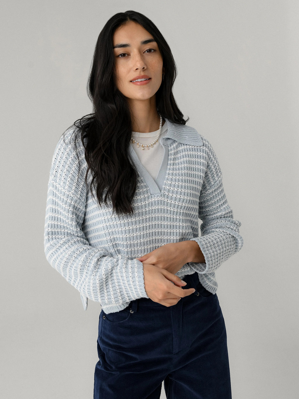 LENÚ Women's Collared Sweater - Saint Bernard