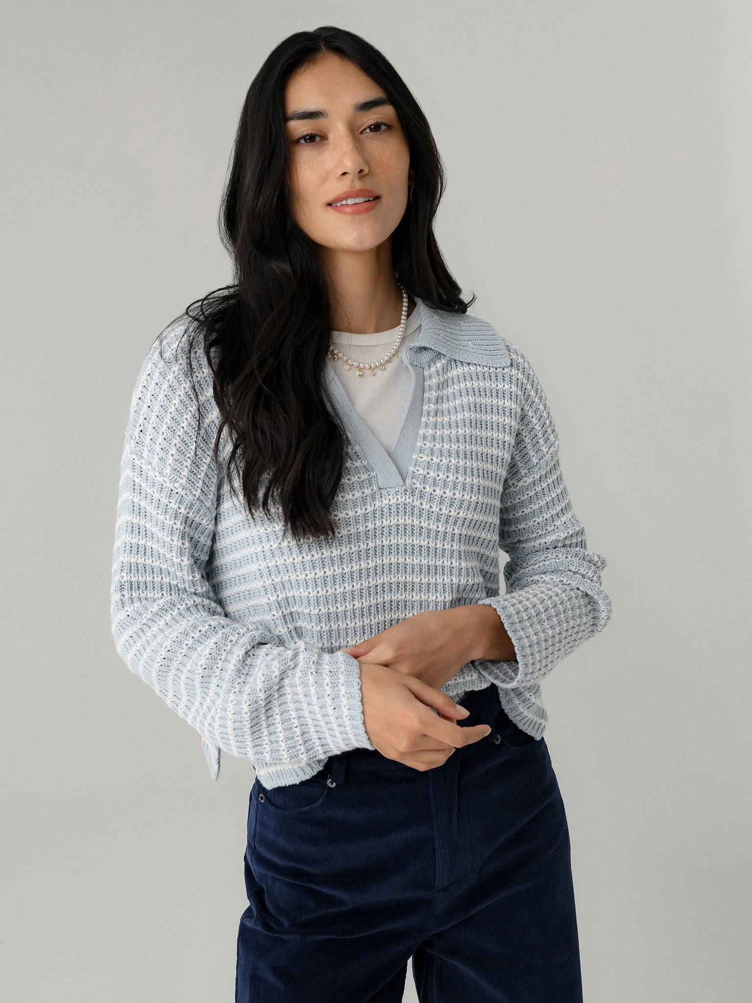 LENÚ Women's Collared Sweater - Saint Bernard