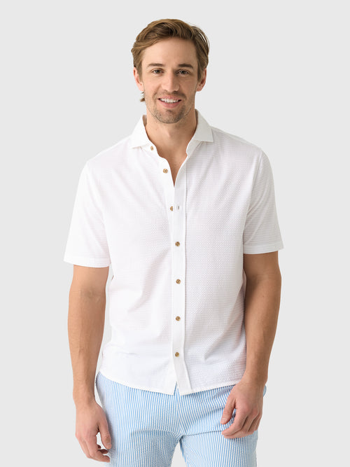 RYE51 Men's The Cole Short Sleeve Geo Print Shirt - Saint Bernard