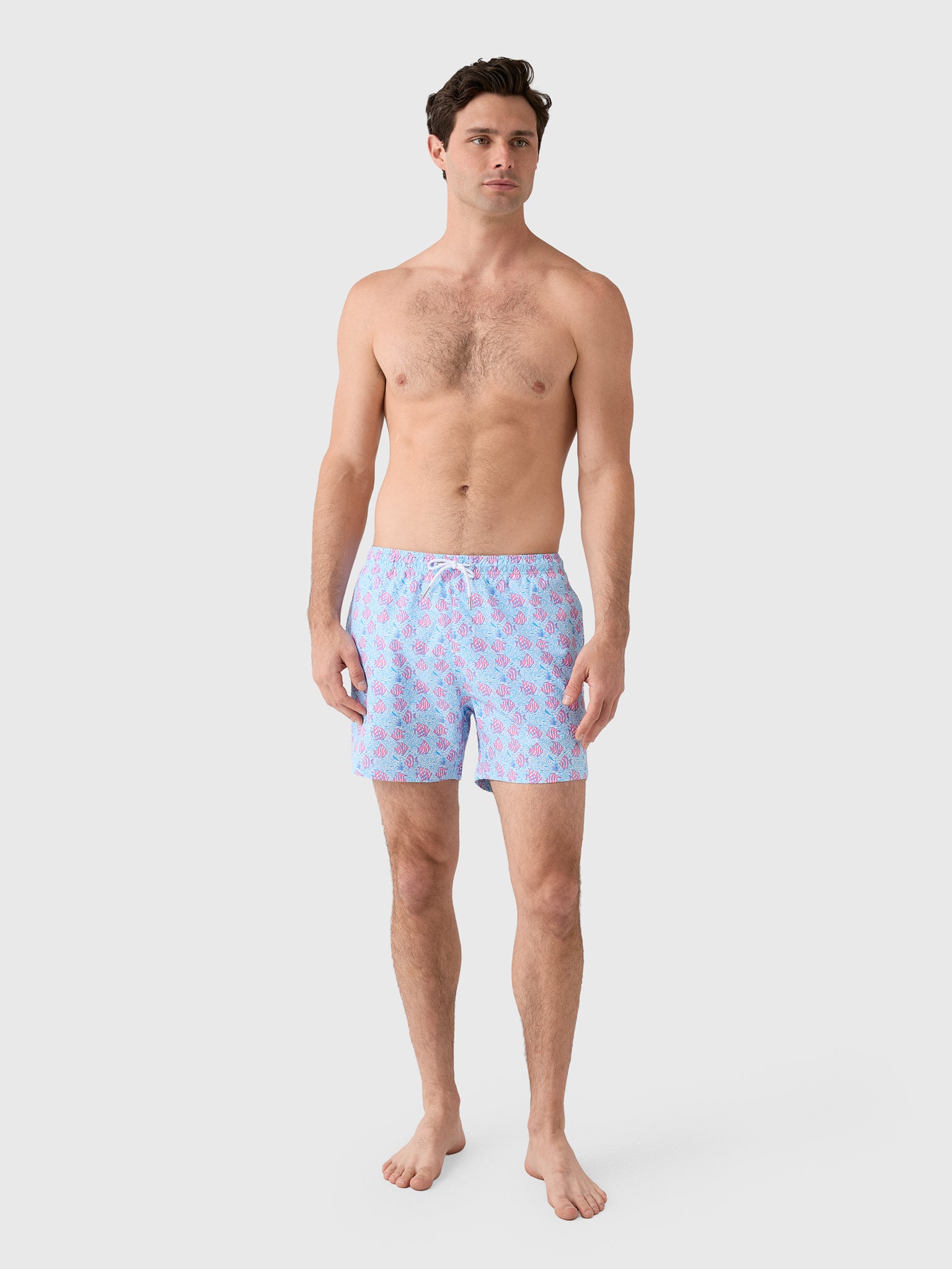 Bermies Men's Coral Fish Swim Trunk - Saint Bernard