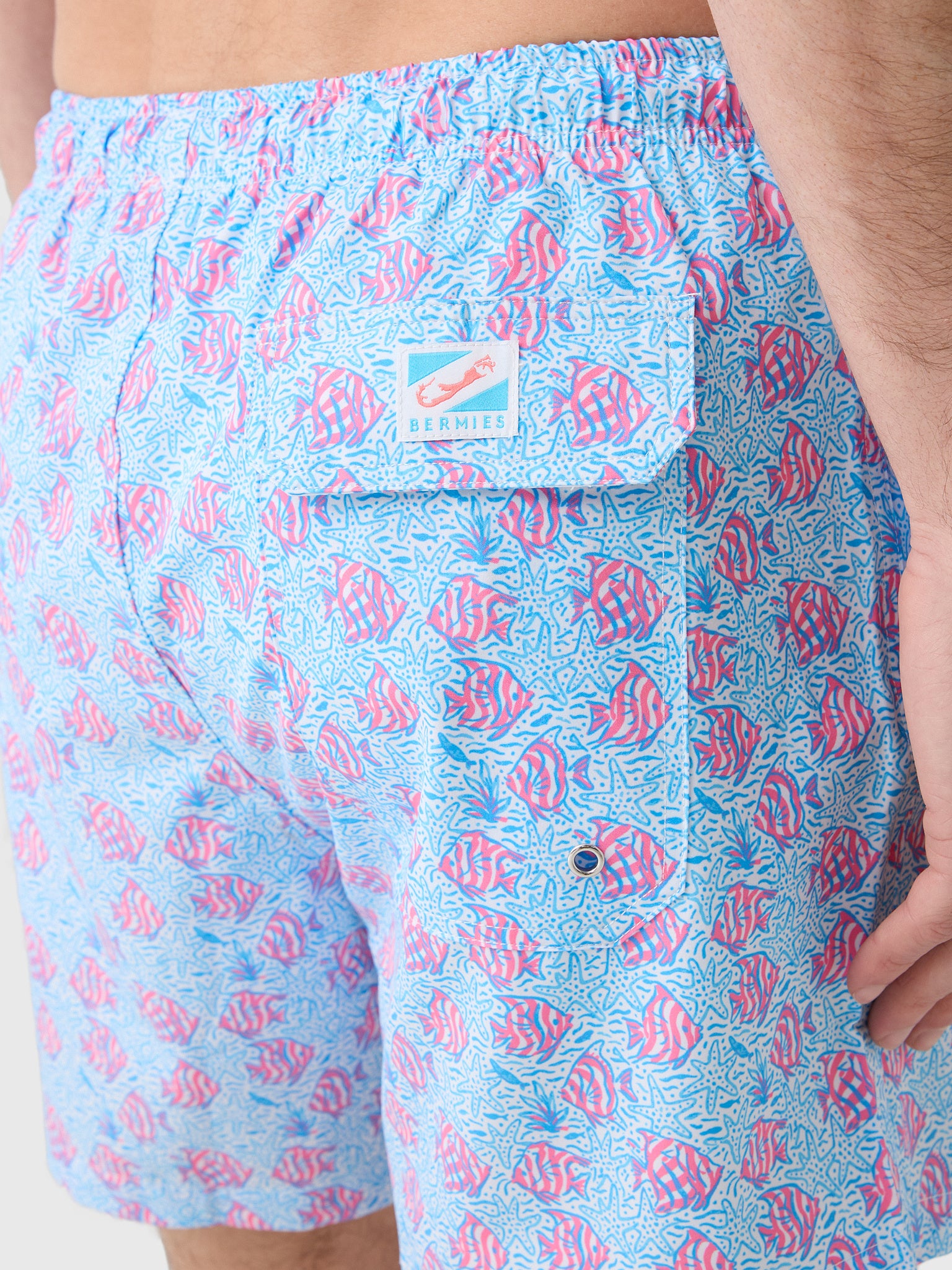 Bermies Men's Coral Fish Swim Trunk - Saint Bernard