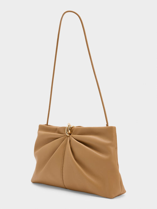 Loeffler Randall Corrine Leather Gathered Clutch