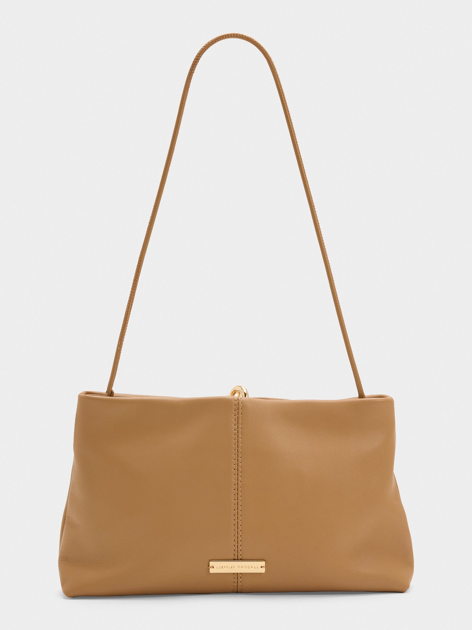 Loeffler Randall Corrine Leather Gathered Clutch - Saint Bernard