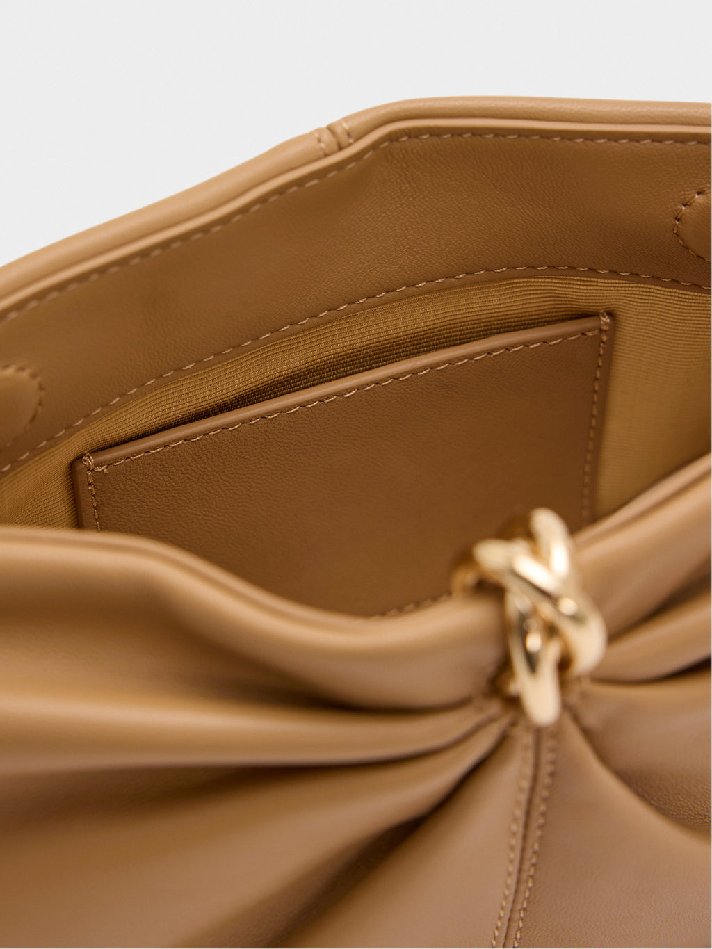 Loeffler Randall Corrine Leather Gathered Clutch - Saint Bernard