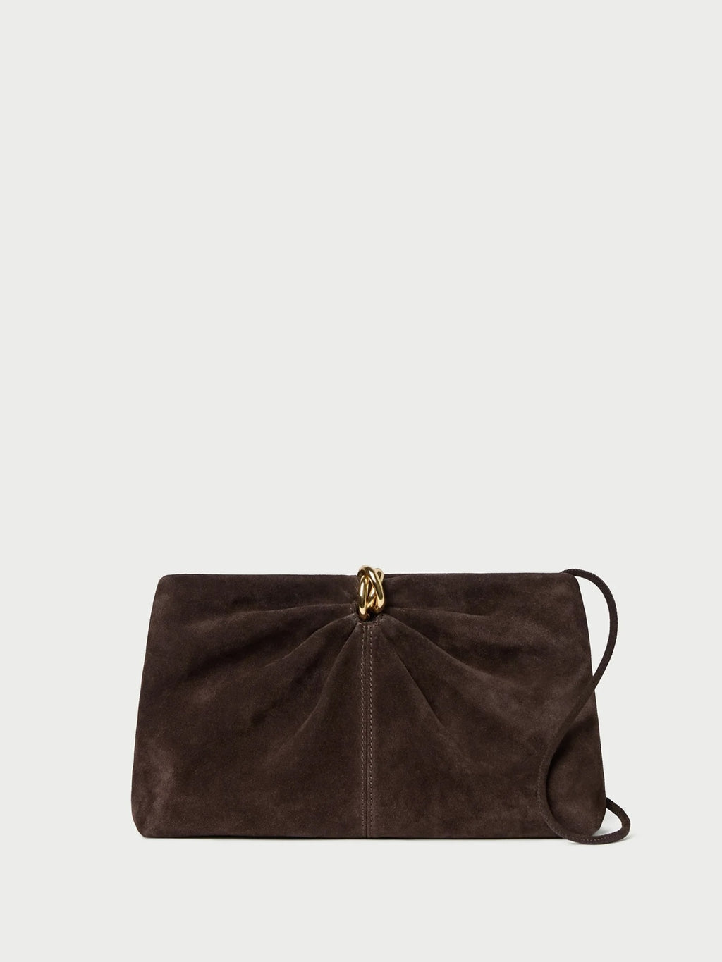 Loeffler Randall Corrine Suede Gathered Clutch - Saint Bernard