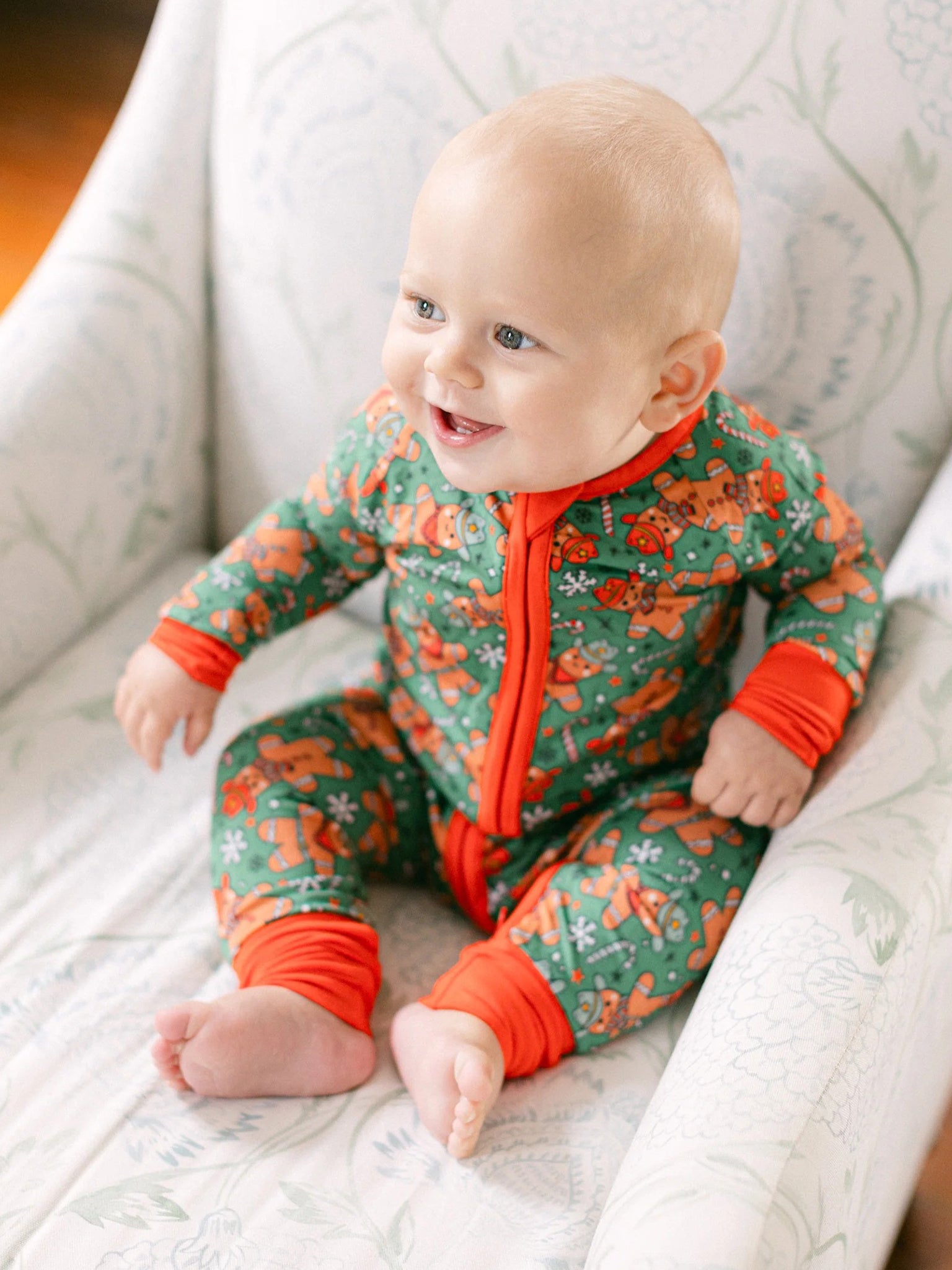 Poppy Kids Co Baby Cowboy Gingerbread Zipper Romper