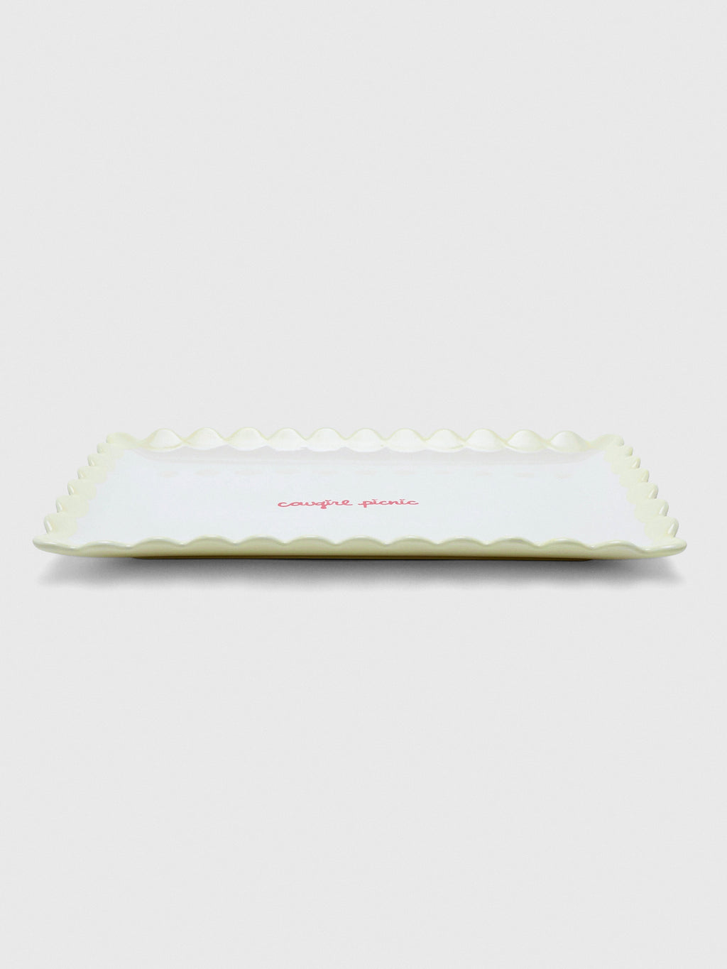 Caitlin Rounds Antiques Cowgirl Picnic Scalloped Tray - Saint Bernard