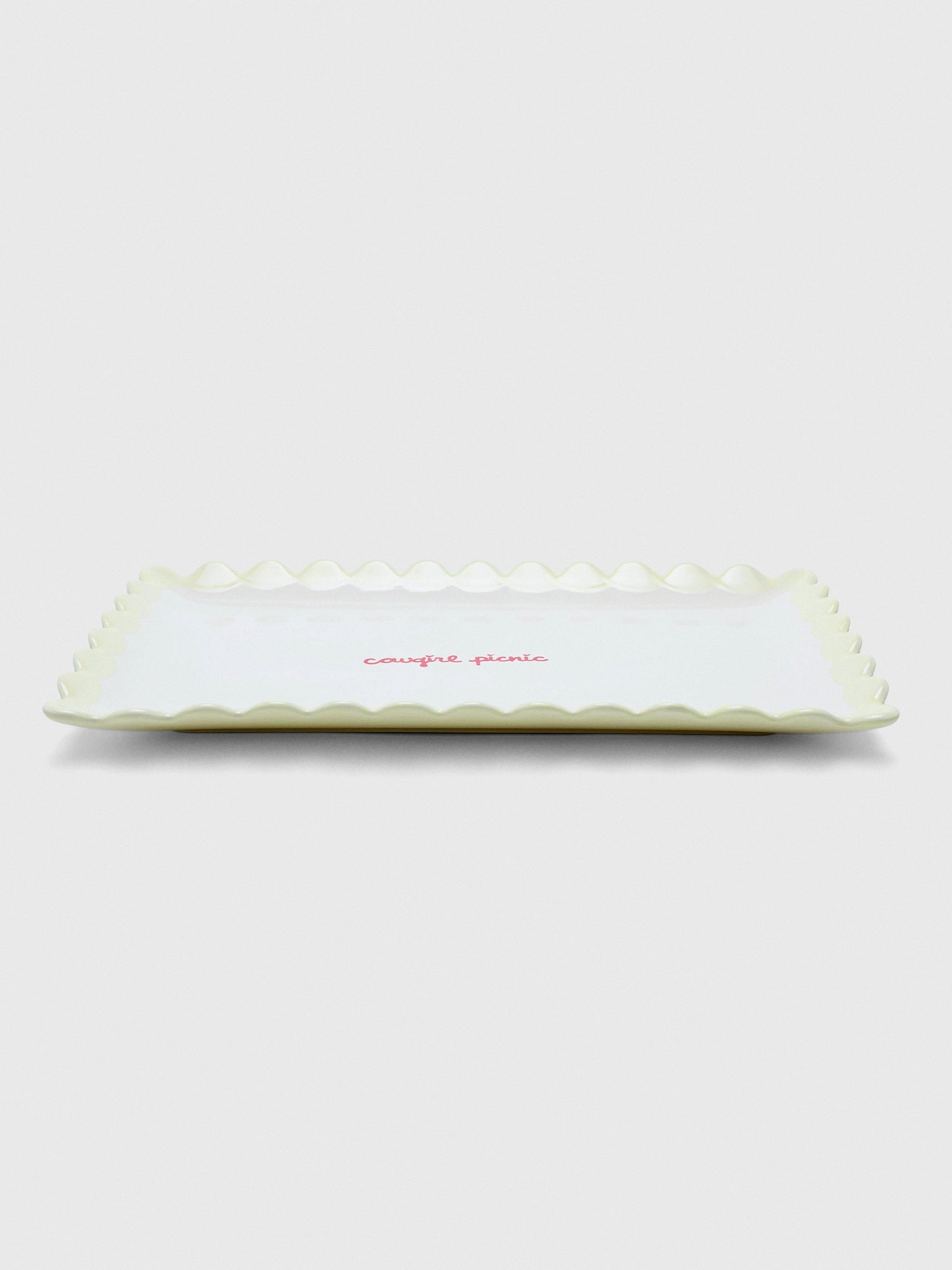Caitlin Rounds Antiques Cowgirl Picnic Scalloped Tray - Saint Bernard