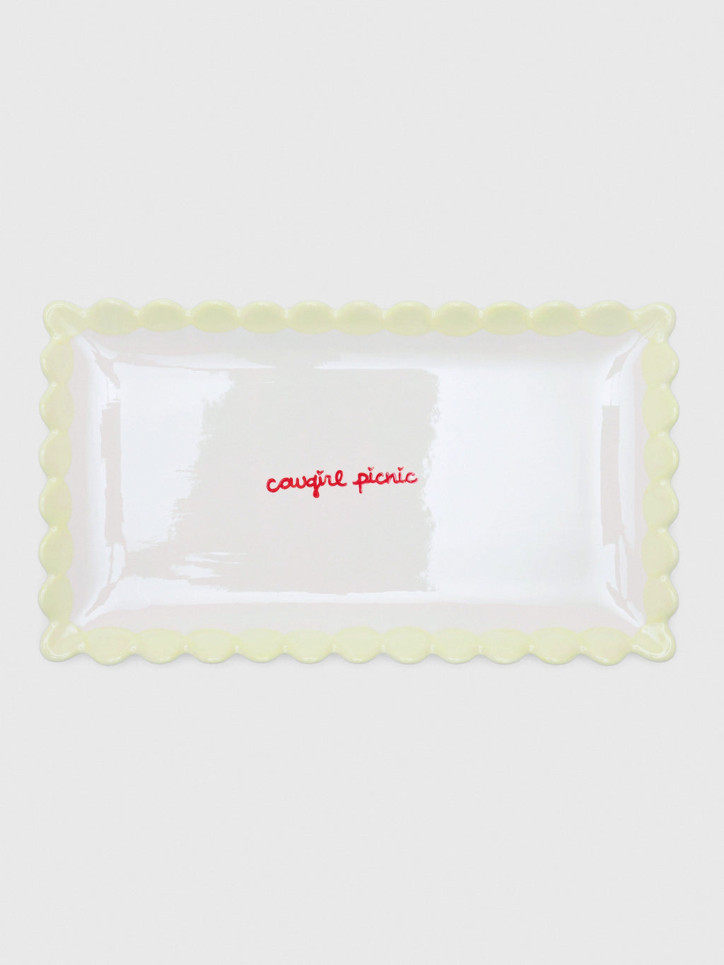 Caitlin Rounds Antiques Cowgirl Picnic Scalloped Tray - Saint Bernard
